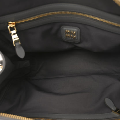 Miu Miu Soft Calf Softy Large Beau Top Handle Bag Marmo White 5 of 9