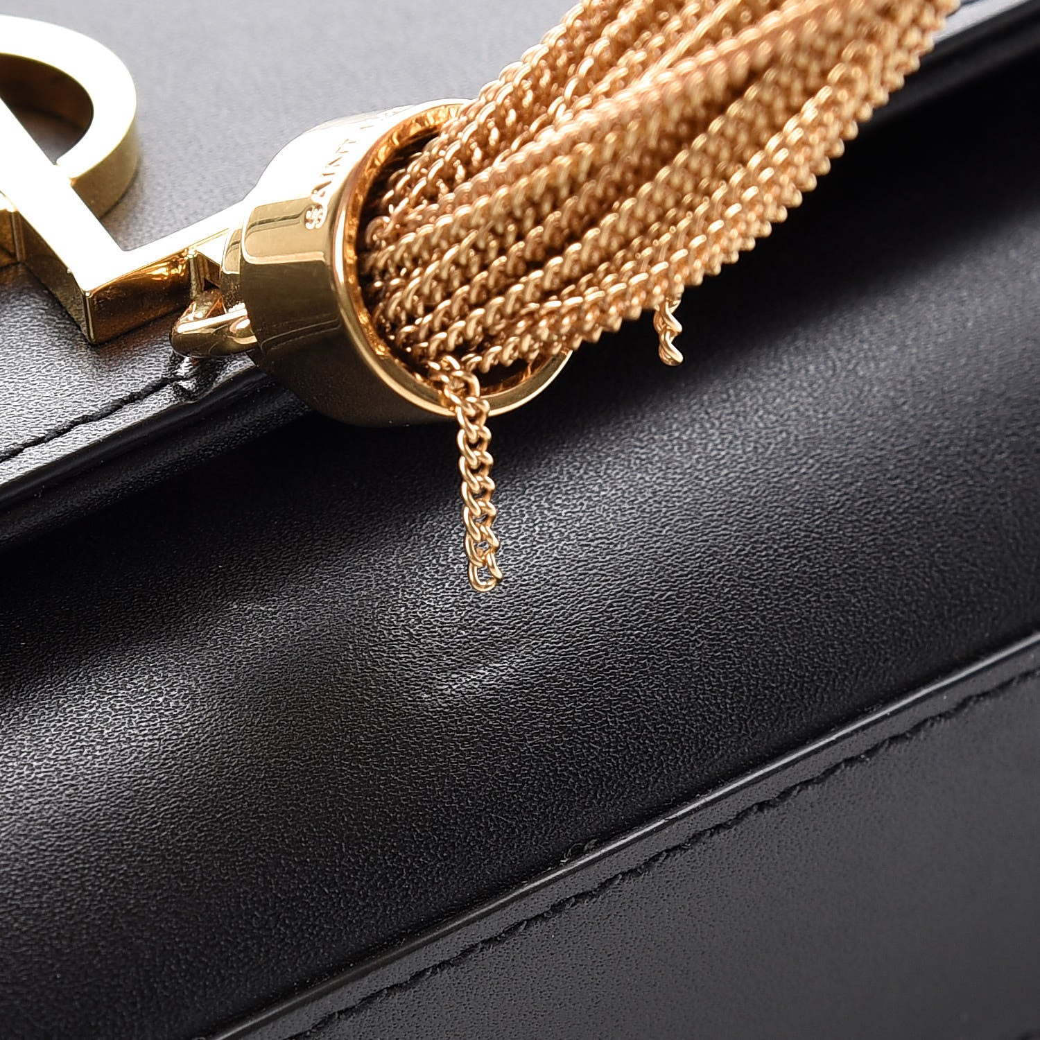 Saint Laurent Smooth Calfskin Small Classic Monogram Kate Tassel Satchel Black 11 of 11