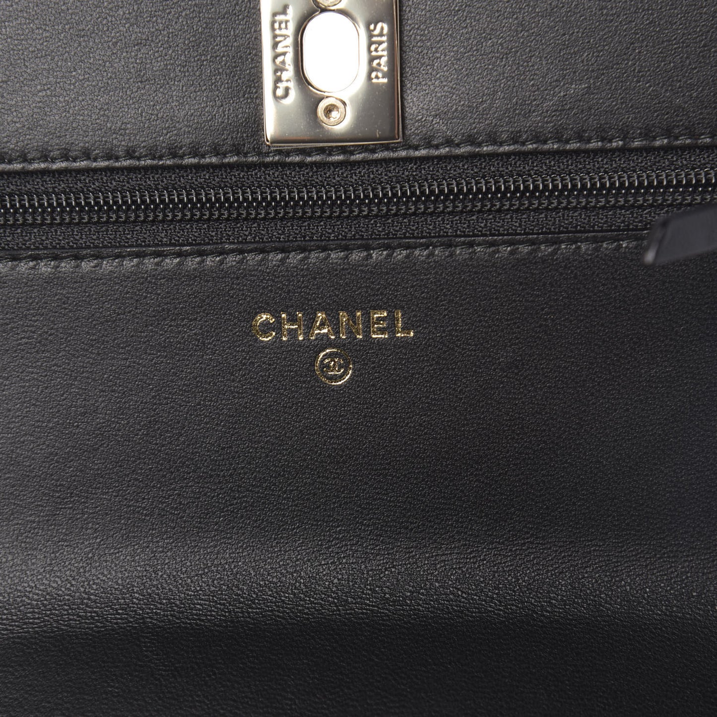 Lambskin Quilted Trendy CC Wallet On Chain WOC Black