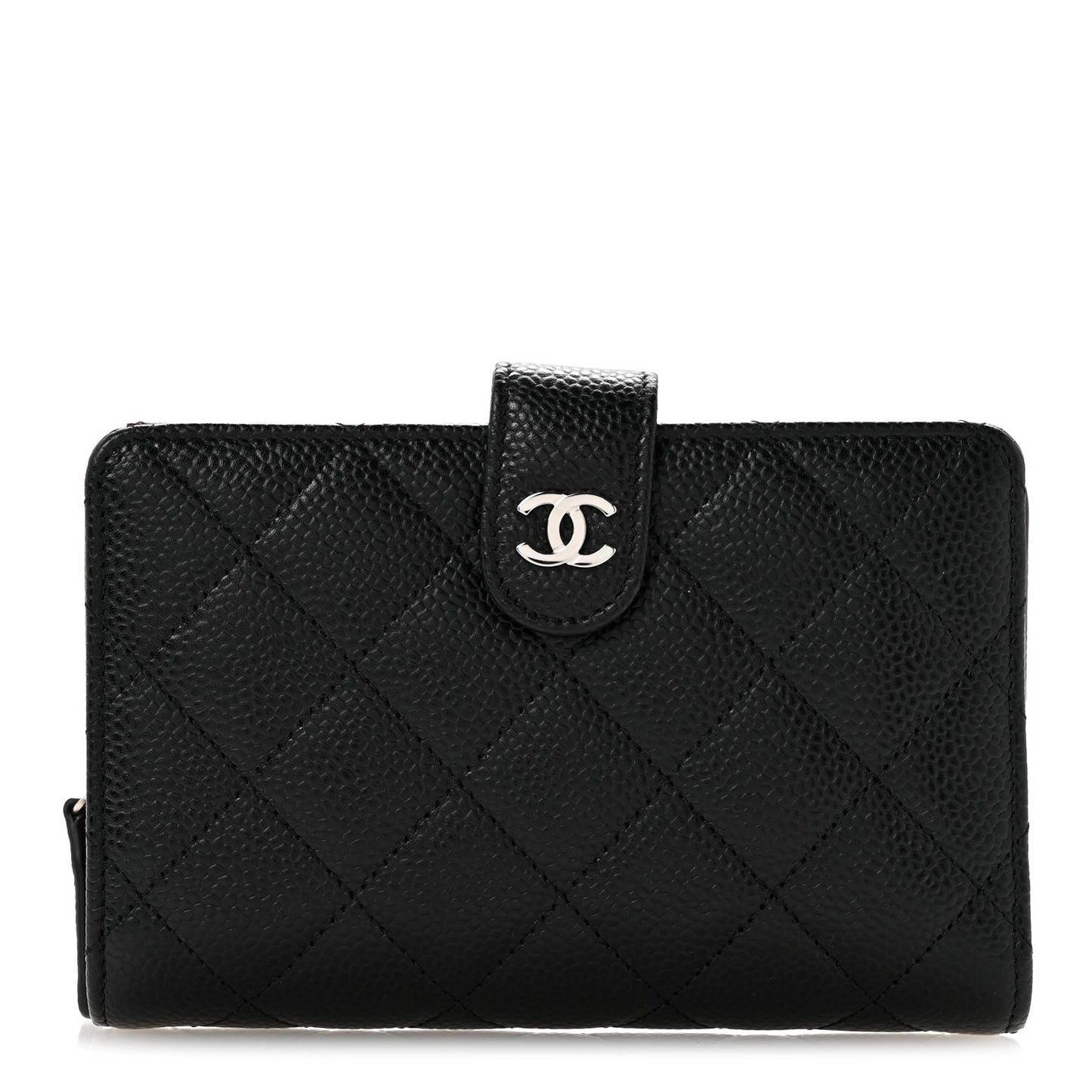 Caviar Quilted CC French Wallet Black