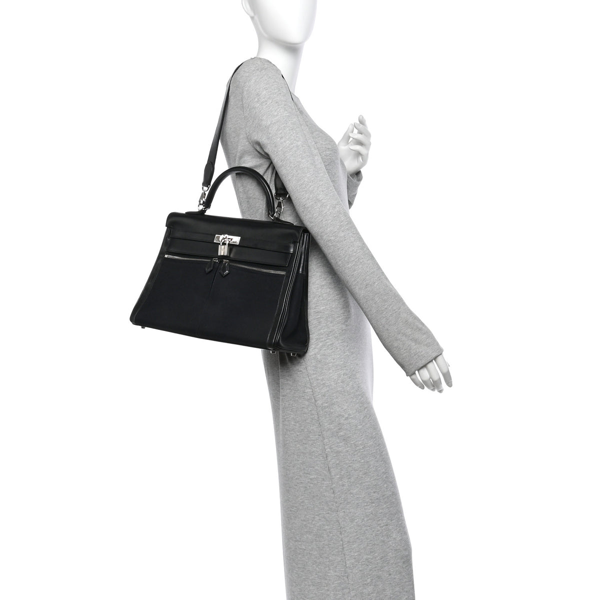 Hermes Box Toile Lakis Kelly 35 Black 2 of 10