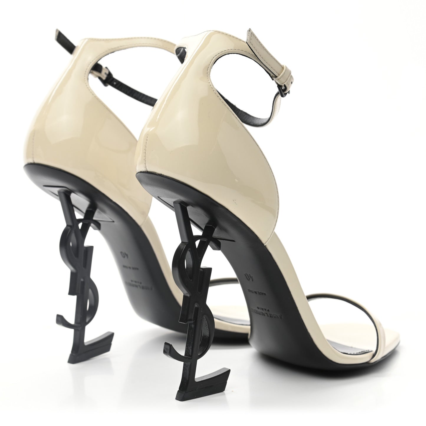 Patent Calfskin Opyum Sandals 40 White