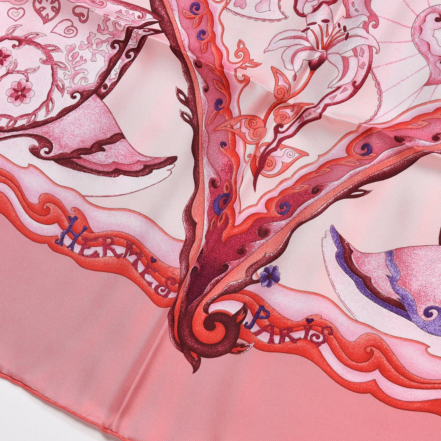 Silk De Tout Coeur Scarf 90 Vieux Rose Rose Pale Violine