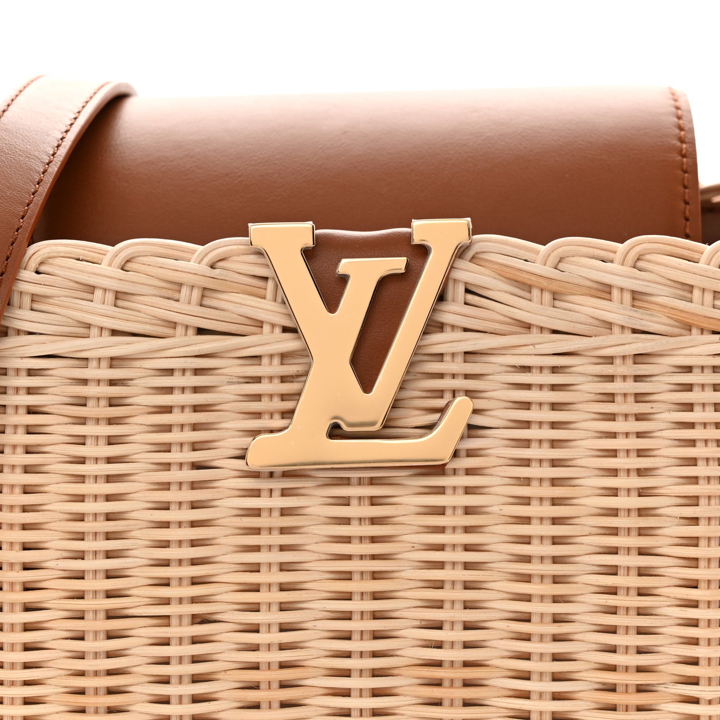 Rattan Calfskin Capucines BB Tan