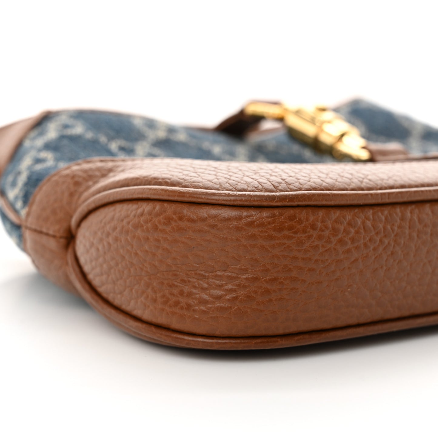 New Denim GG Monogram Calfskin Mini Jackie 1961 Hobo Blue Tea Cuir