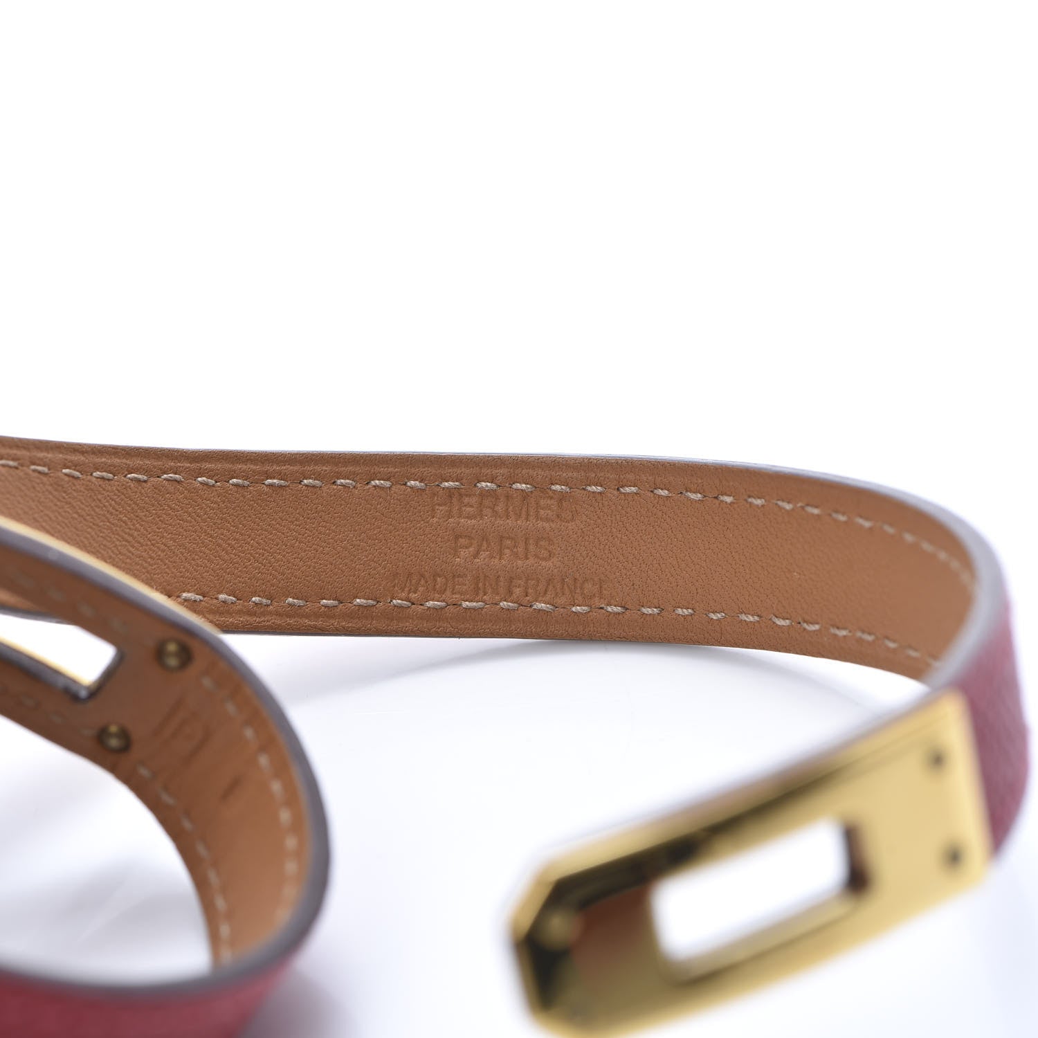 Hermes Epsom Kelly Double Tour Bracelet S Rouge Casaque 4 of 6