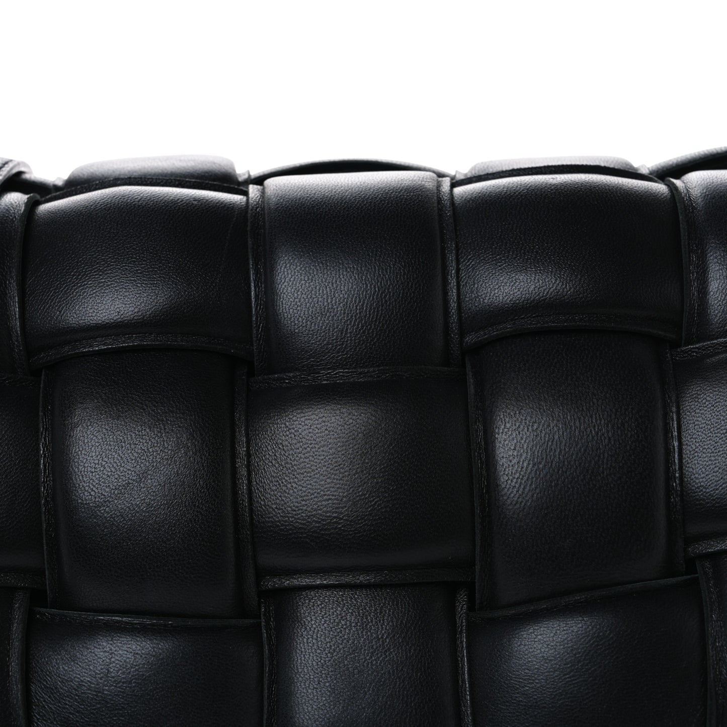 Nappa Maxi Intreccio Padded Cassette Crossbody Bag Black