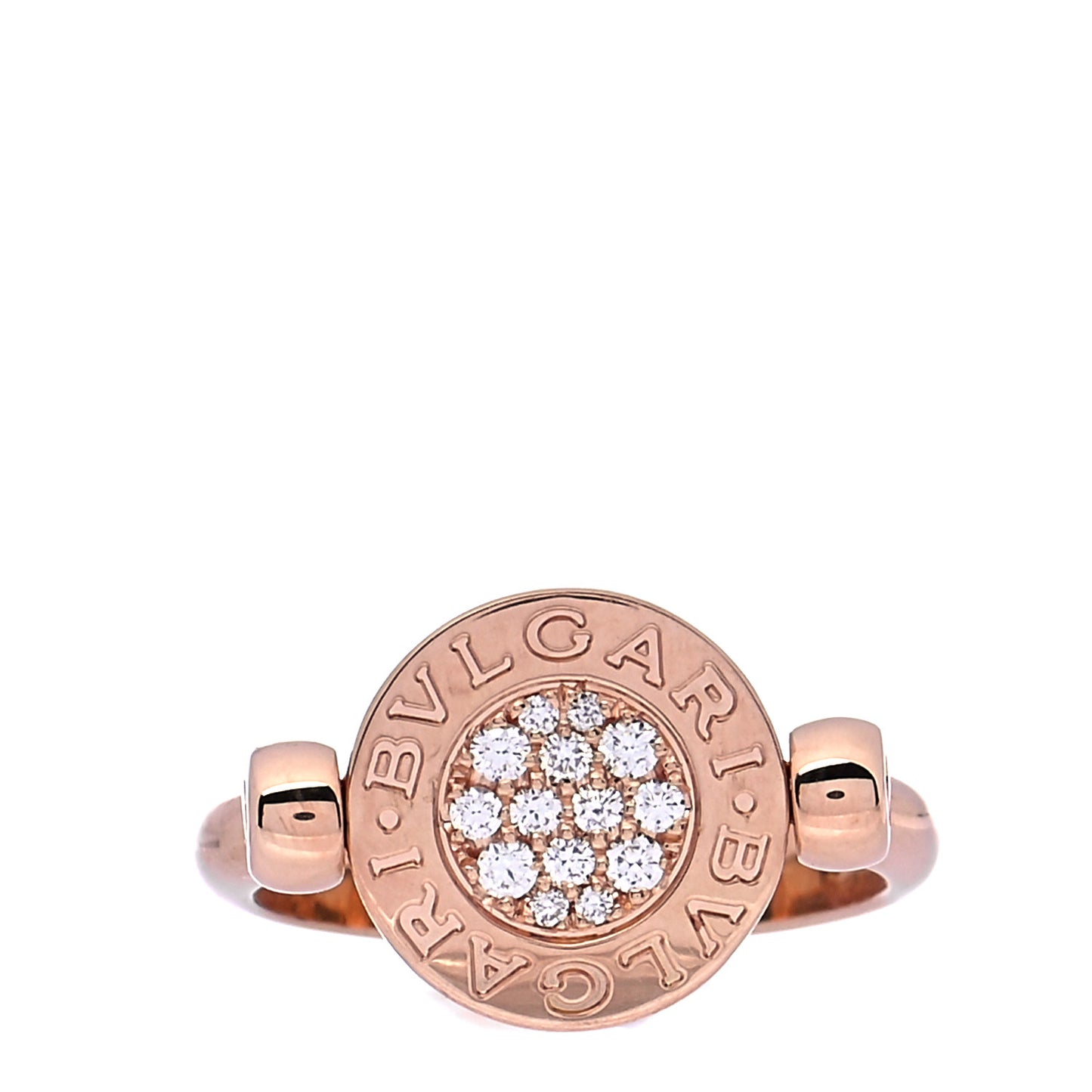 18K Rose Gold Diamond Jade BVLGARI BVLGARI Ring 48 4.5