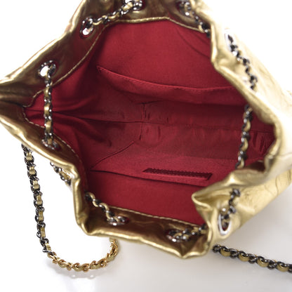 Chanel Metallic Aged Calfskin Quilted Small Gabrielle Bucket Gold 5 of 9