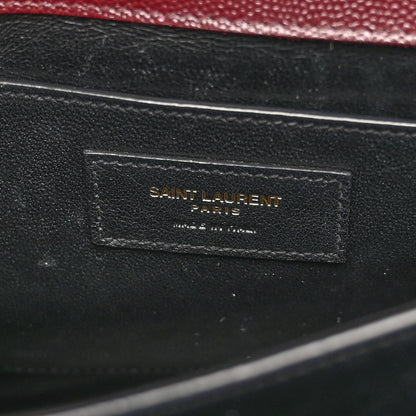Saint Laurent Grain de Poudre Medium Classic Monogram Cassandra Top Handle Rouge Legion 6 of 15