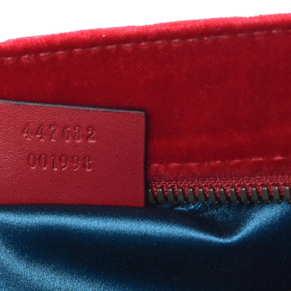 Gucci Velvet Matelasse Small GG Marmont Chain Shoulder Bag Hibiscus Red 7 of 10