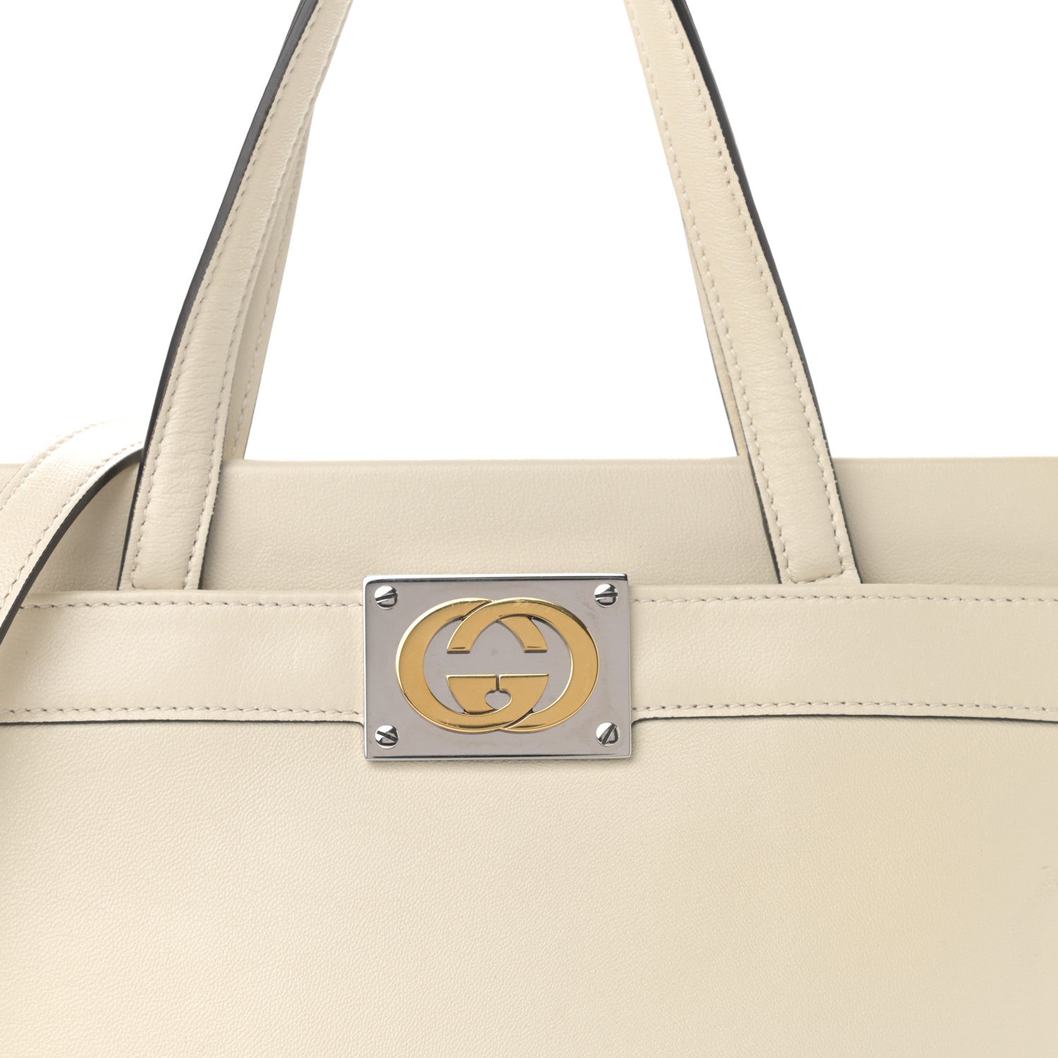 Gucci Lambskin Small Linea Matisse Top Handle Bag Mystic White 9 of 15