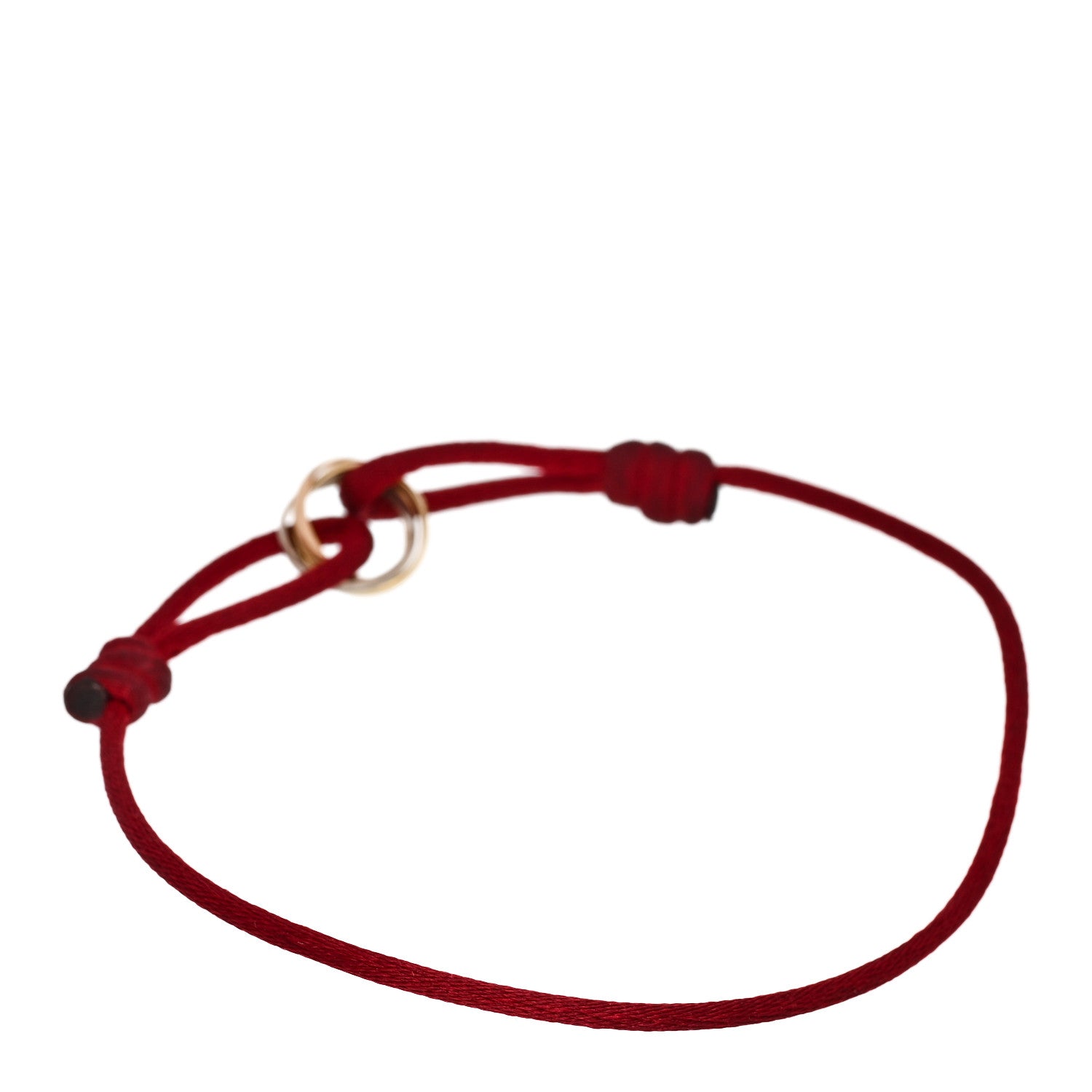 Cartier 18K Pink Yellow White Gold Trinity Cord Bracelet Red 2 of 5