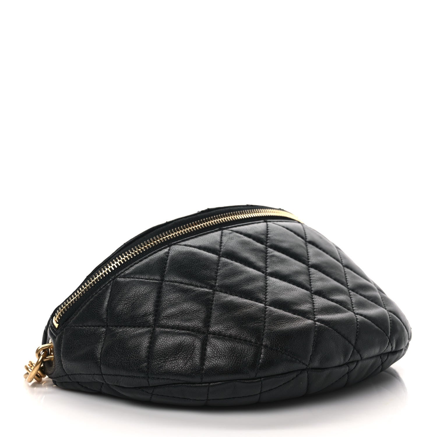 Chanel Lambskin Pearl Quilted CC Belt Bag Black 4 of 8