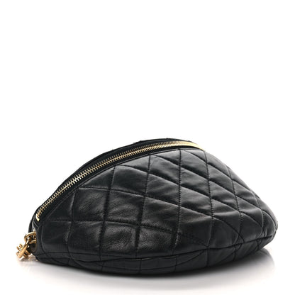 Chanel Lambskin Pearl Quilted CC Belt Bag Black 4 of 8
