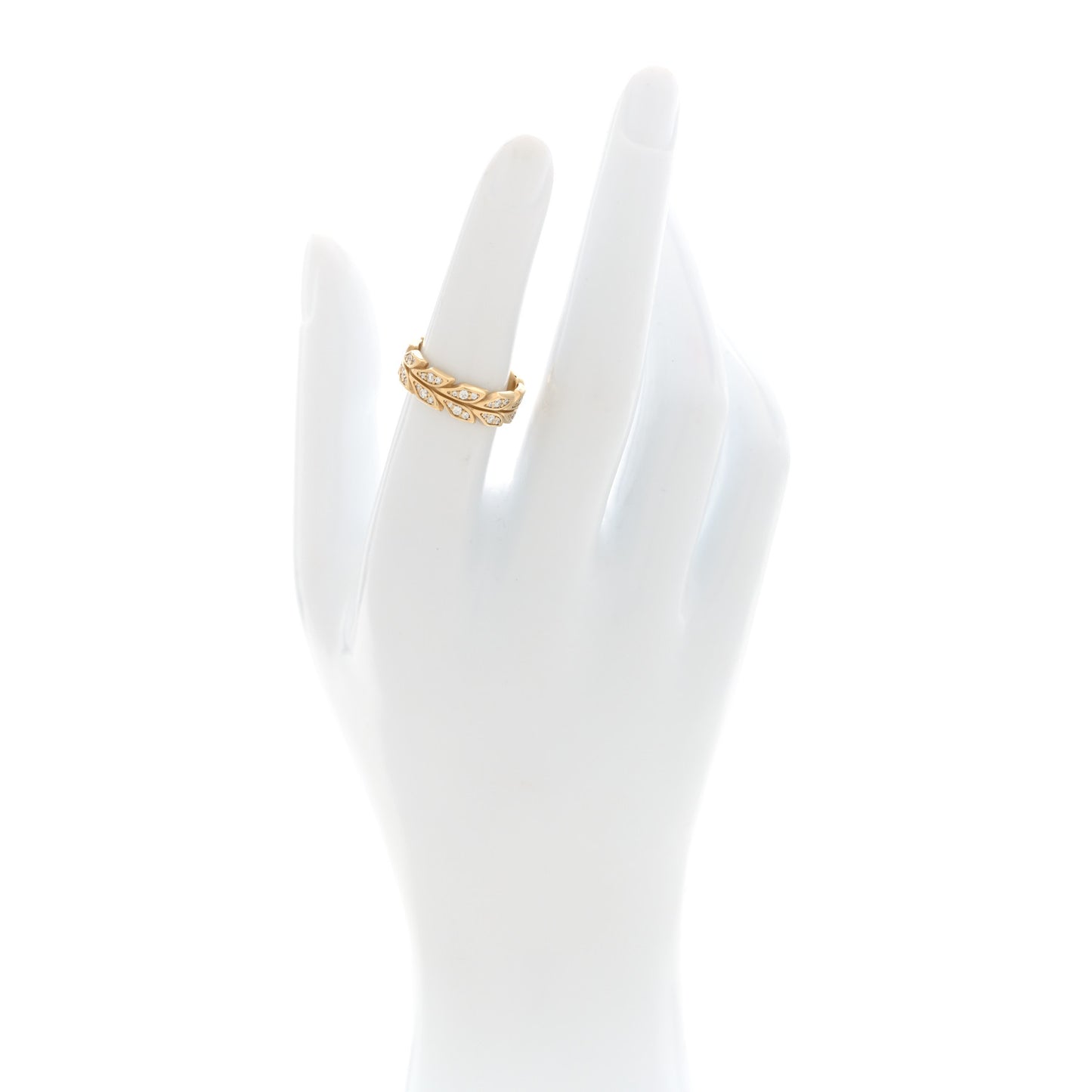 18K Yellow Gold Diamond Victoria Vine Band Ring 52 6