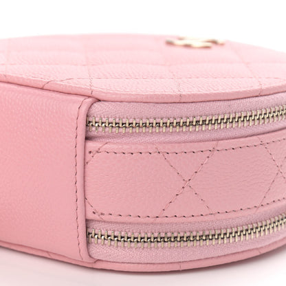 Chanel Caviar Quilted Round Handle With Care Vanity With Chain Pink 10 of 10