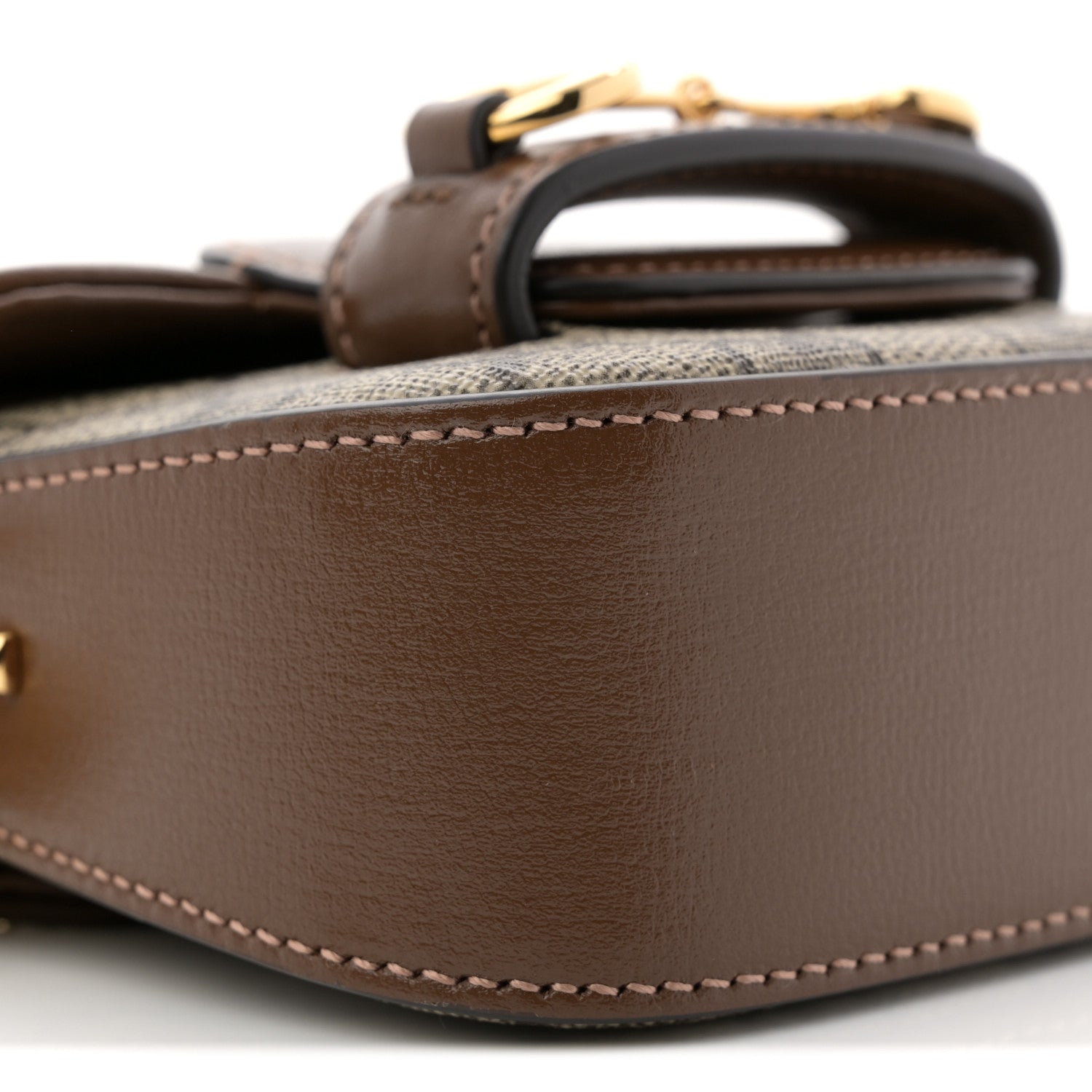 Gucci GG Supreme Monogram Azalea Calfskin Web Horsebit 1955 Wallet On Strap Beige Ebony Brown Sugar 9 of 10