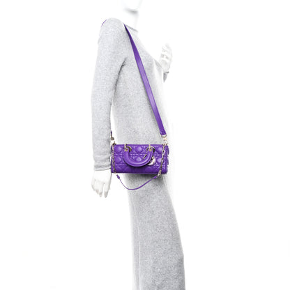 Christian Dior Lambskin Cannage Small Lady D-Joy Purple 2 of 11