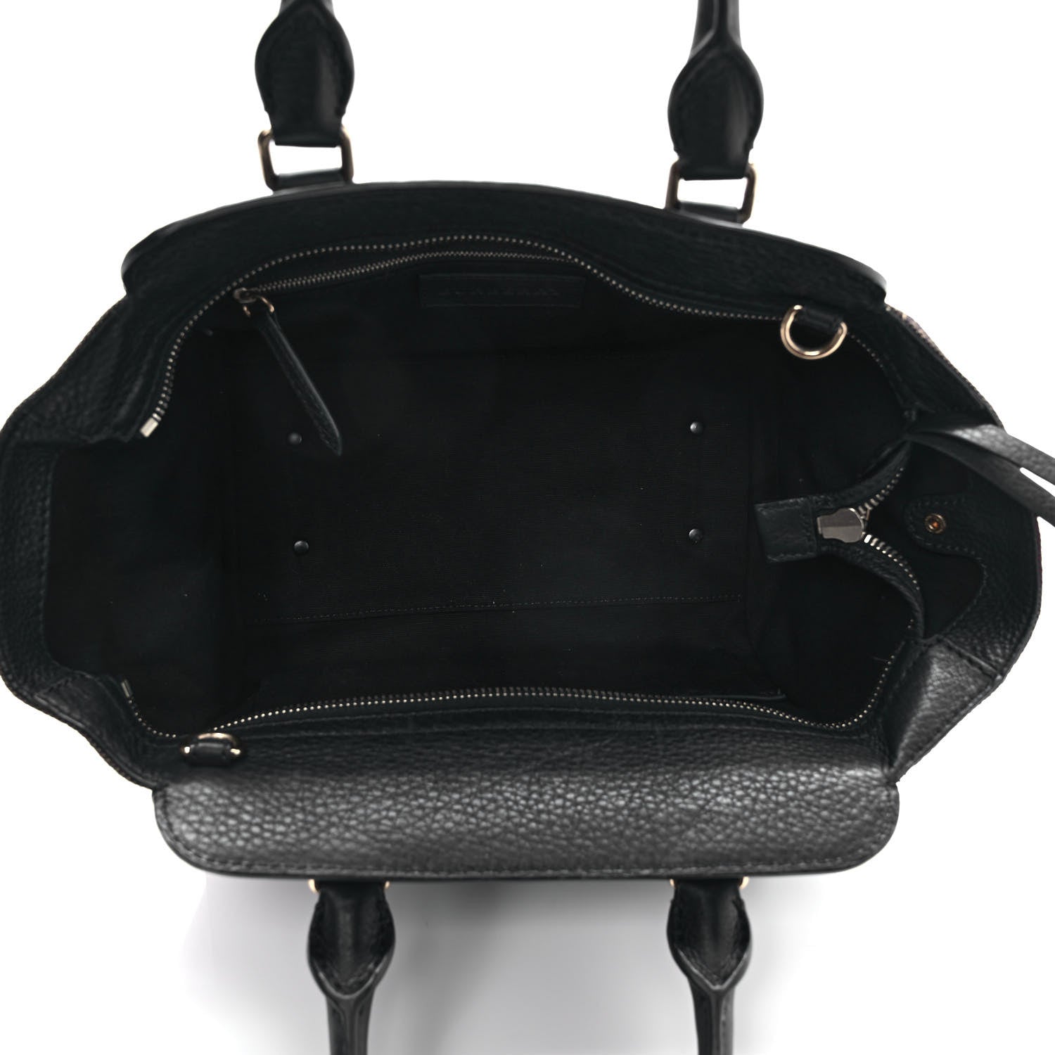 Burberry Mega Check Grained Calfskin Medium Harcourt Satchel Black 4 of 8