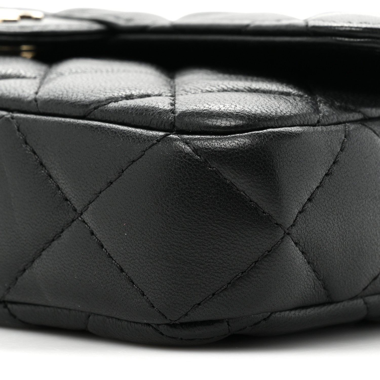 Chanel Lambskin Quilted Flap Phone Holder With Chain Black 10 of 11