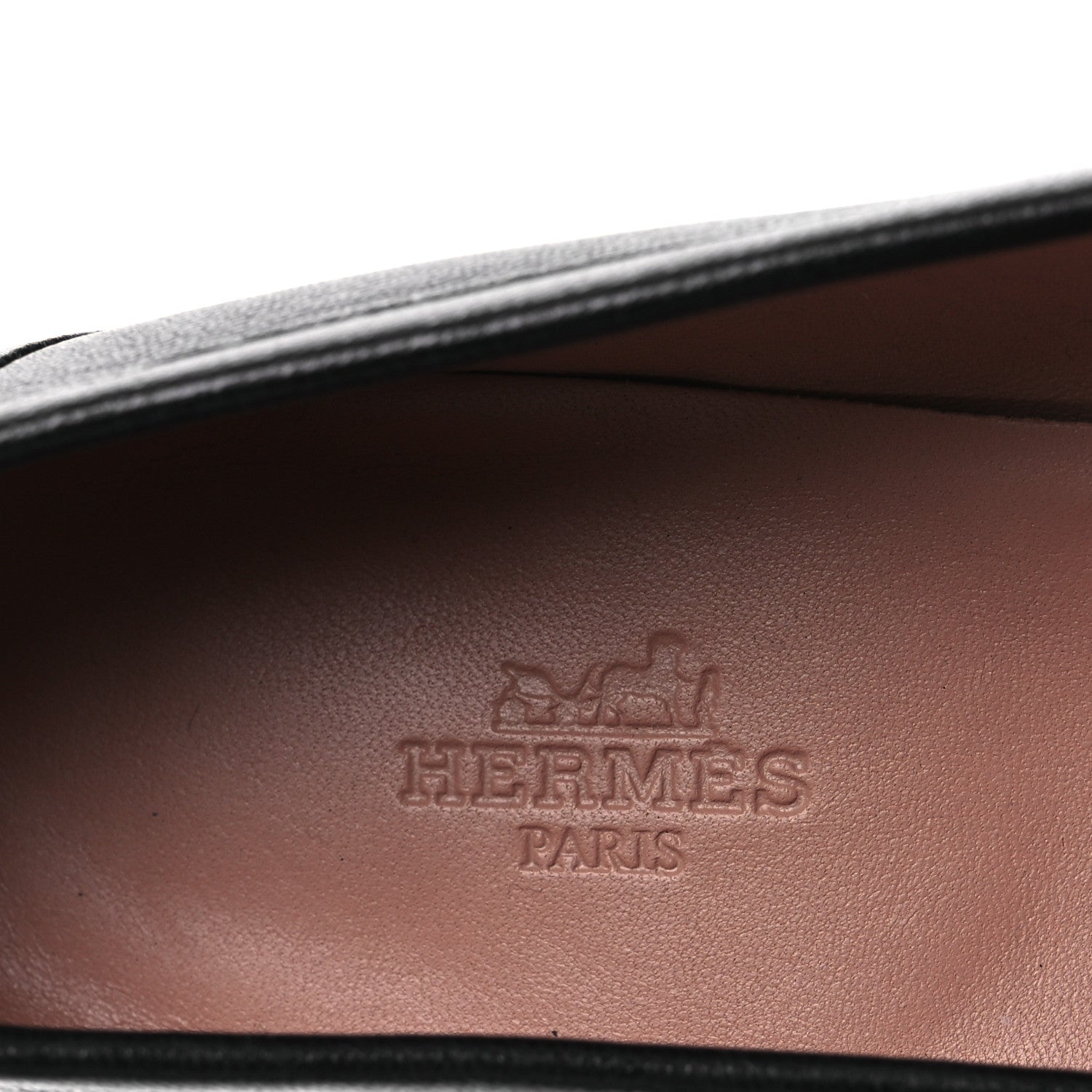 Hermes Goatskin Womens Paris Loafers 37 Black 9 of 12