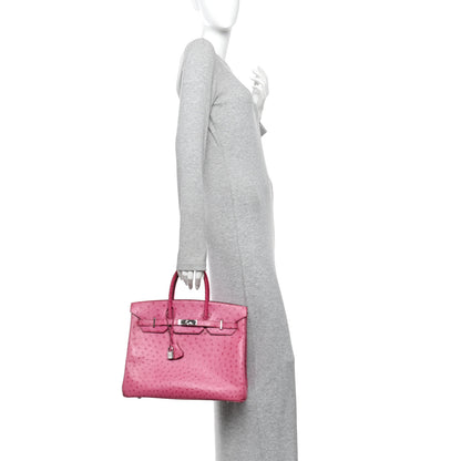 Hermes Ostrich Birkin 35 Fuchsia 2 of 17