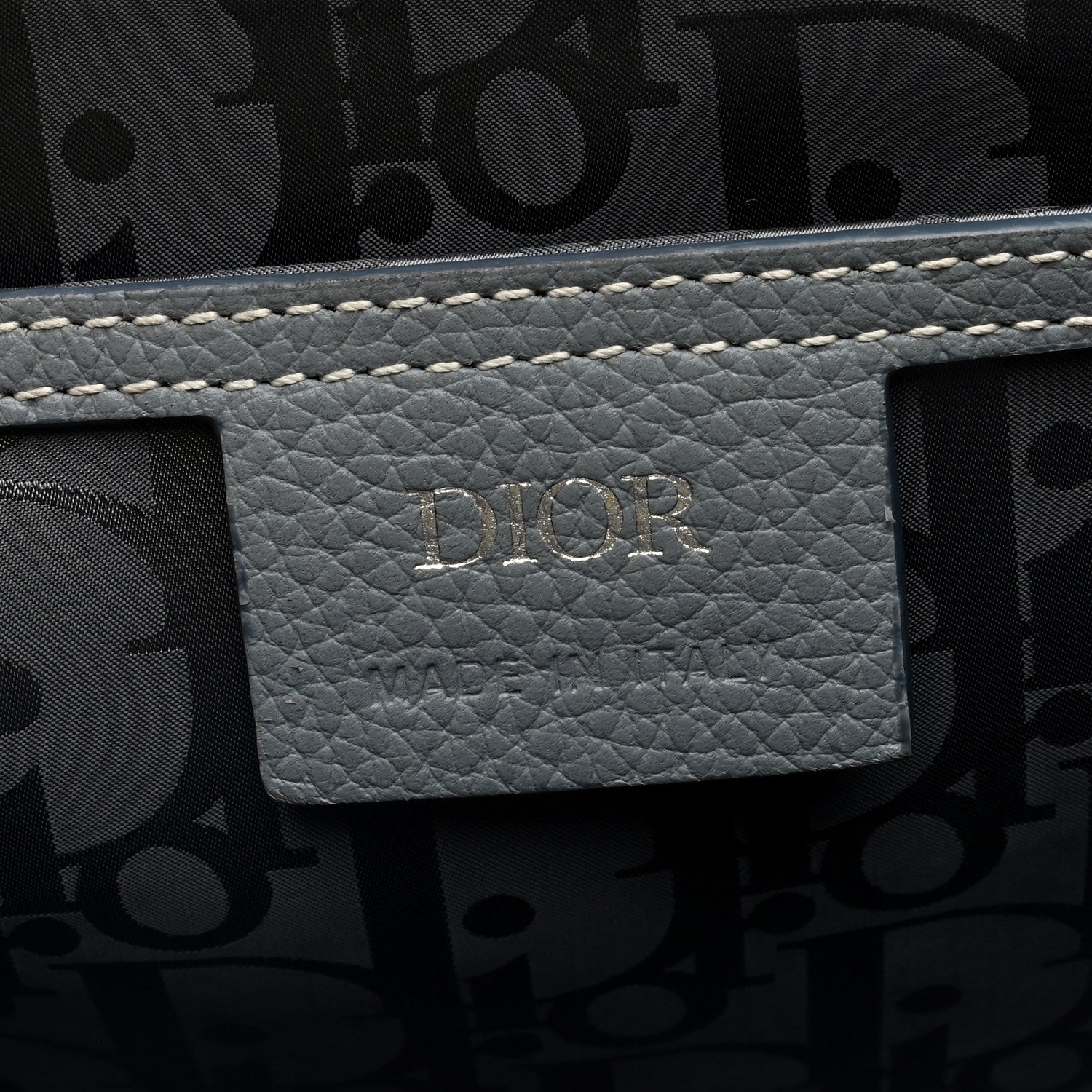 Christian Dior Grained Calfskin Medium Saddle Messenger Bag Grey 6 of 9