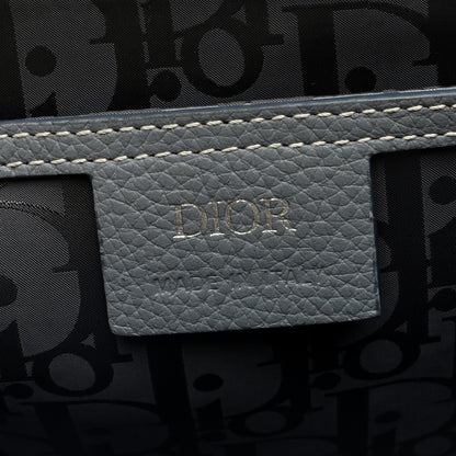 Christian Dior Grained Calfskin Medium Saddle Messenger Bag Grey 6 of 9