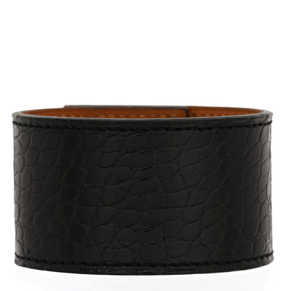 Hermes Shiny Alligator Kelly Dog Bracelet S Black 3 of 6