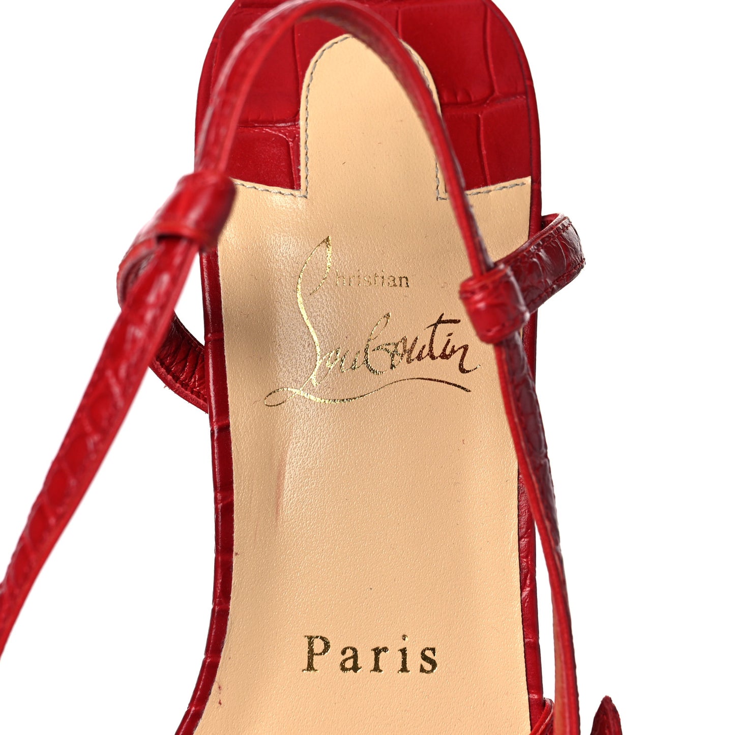 Calfskin Alligator Embossed Selima 85 Sandals 40 Loubi
