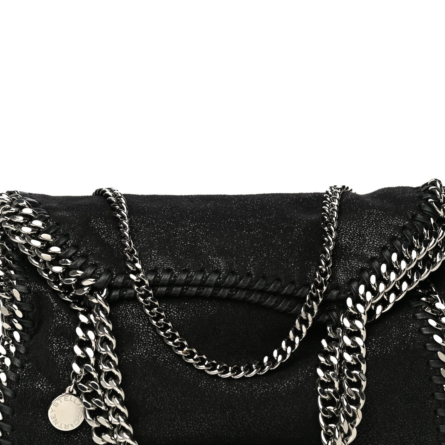 Shaggy Deer Mini Falabella Fold Over Tote Black