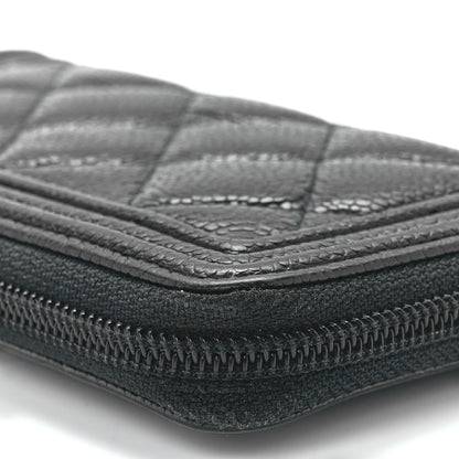 Chanel Caviar Quilted Boy Small Zip Around Wallet Black 12 of 12