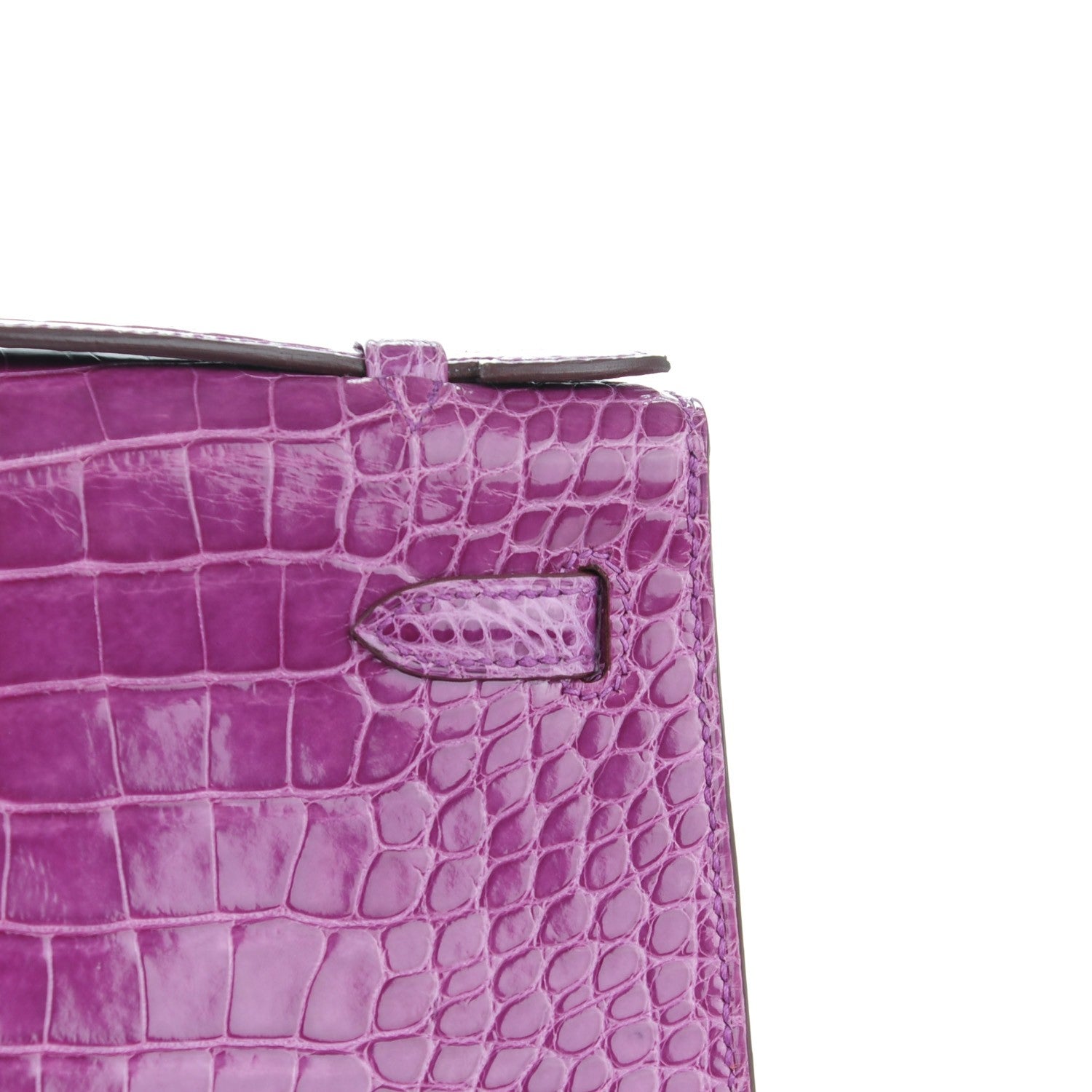 Hermes Shiny Alligator Kelly Pochette Violet 16 of 21