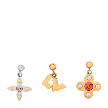 Louis Vuitton Swarovski Crystal Love Letters Earrings GM Set of 3 1 of 6