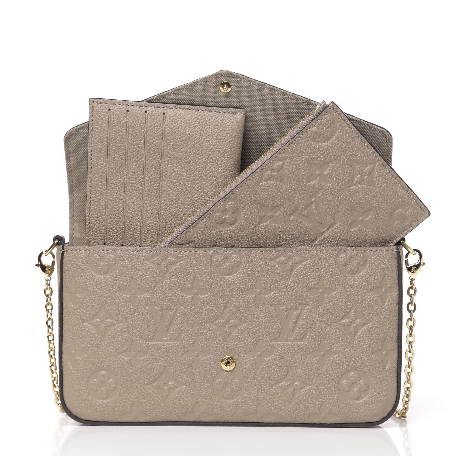 Louis Vuitton Empreinte Pochette Felicie Chain Wallet Tourterelle 11 of 13