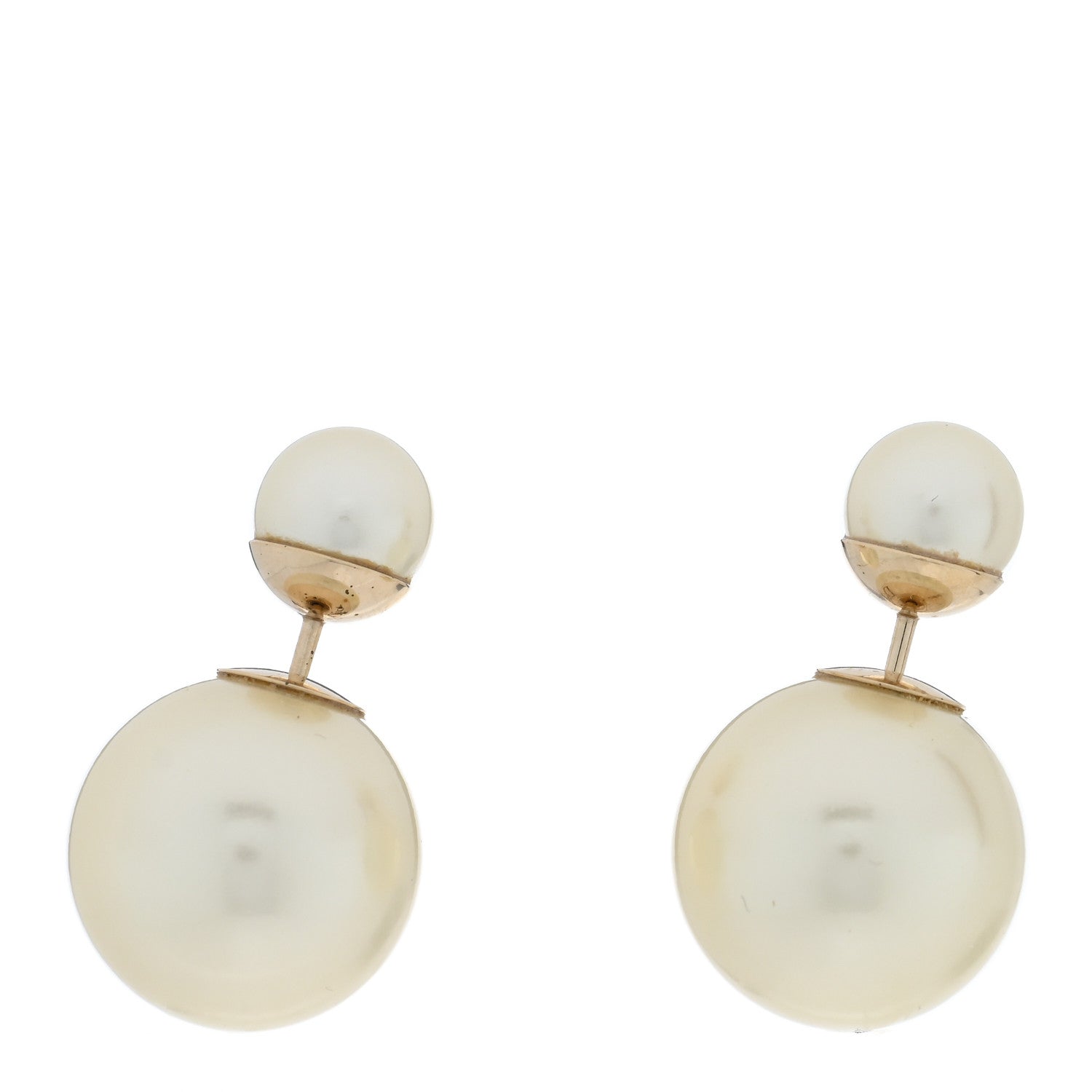 Christian Dior Pearl Mise En Dior Tribal Earrings Gold 1 of 4