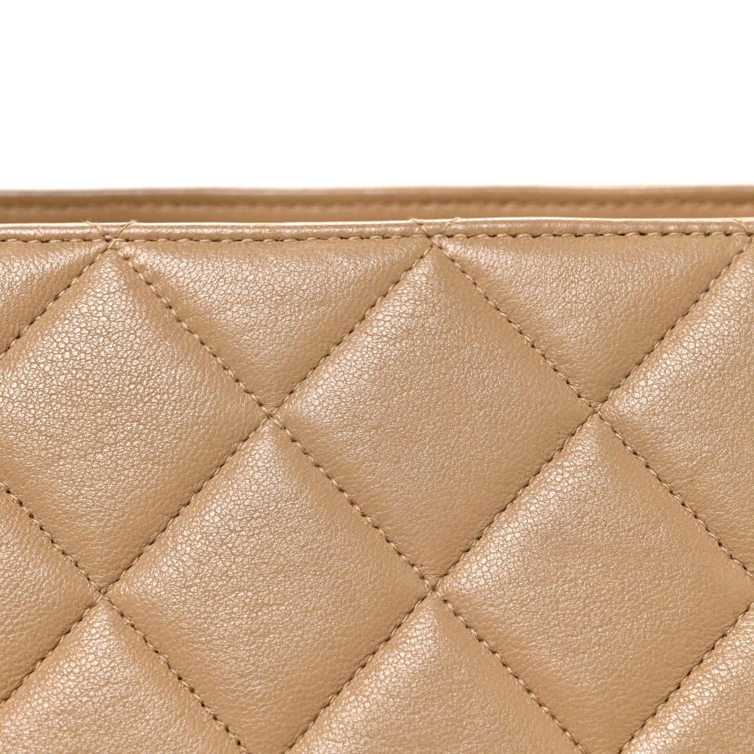 Chanel Lambskin Quilted Shoulder Bag Beige 9 of 12
