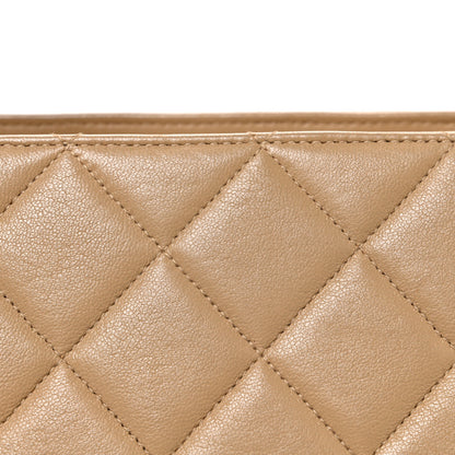 Chanel Lambskin Quilted Shoulder Bag Beige 9 of 12