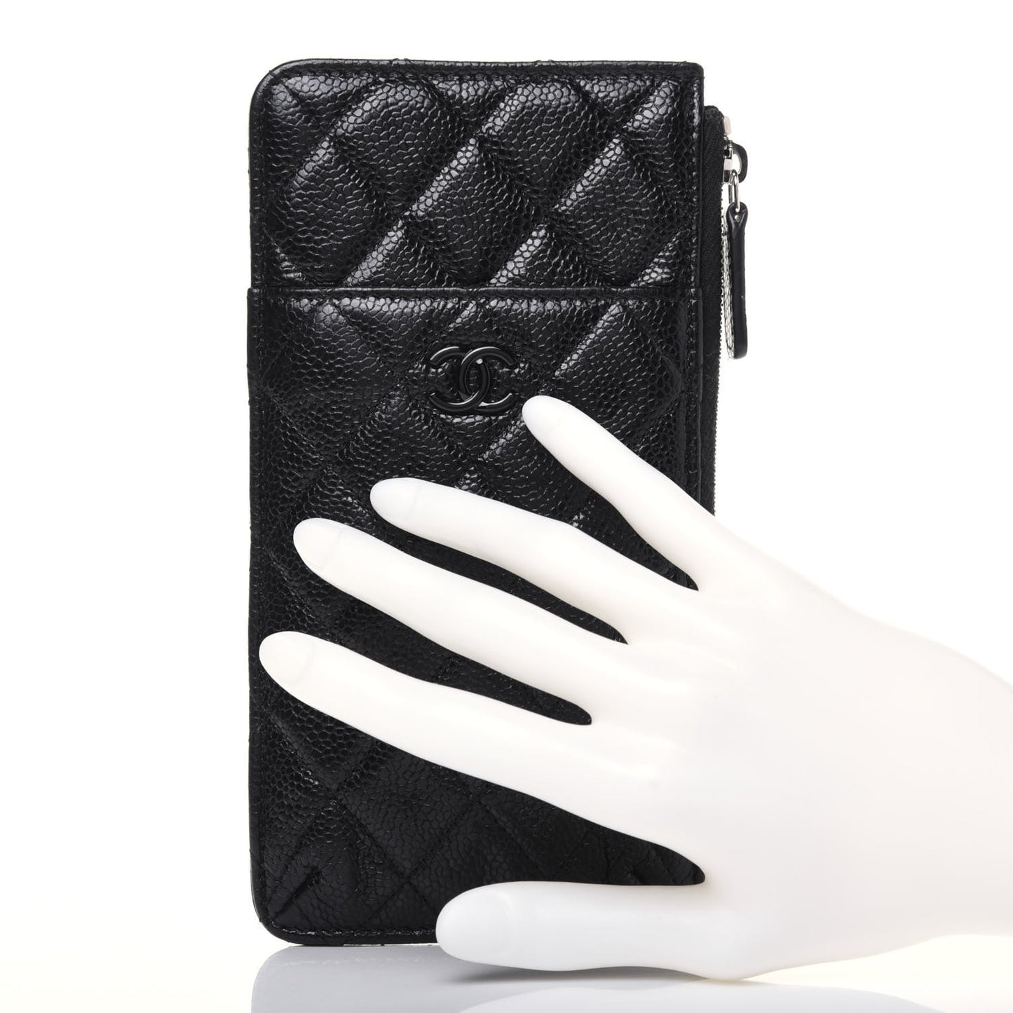 Caviar Quilted Classic Flat Wallet Pouch So Black