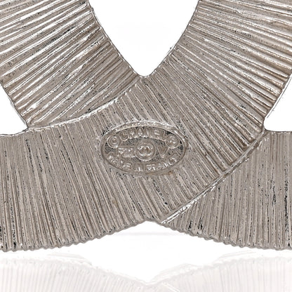 Chanel Baguette Crystal CC Brooch Silver 4 of 5