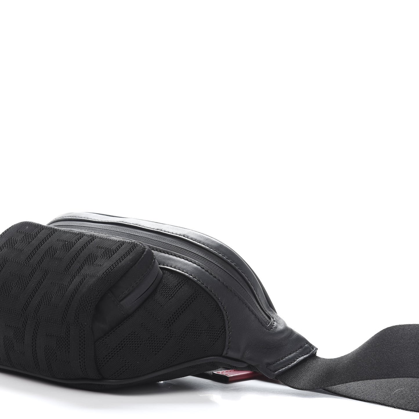 Neoprene Mesh Vitello Grace FF Pocket Belt Bag Black