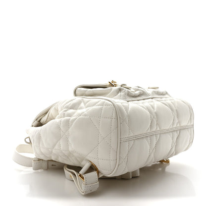 Christian Dior Lambskin Macrocannage Medium Caro Backpack White 4 of 10