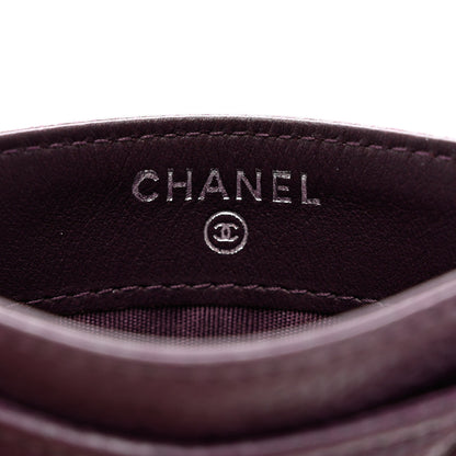 Chanel Caviar Quilted Diamond CC Card Holder Purple 6 of 9