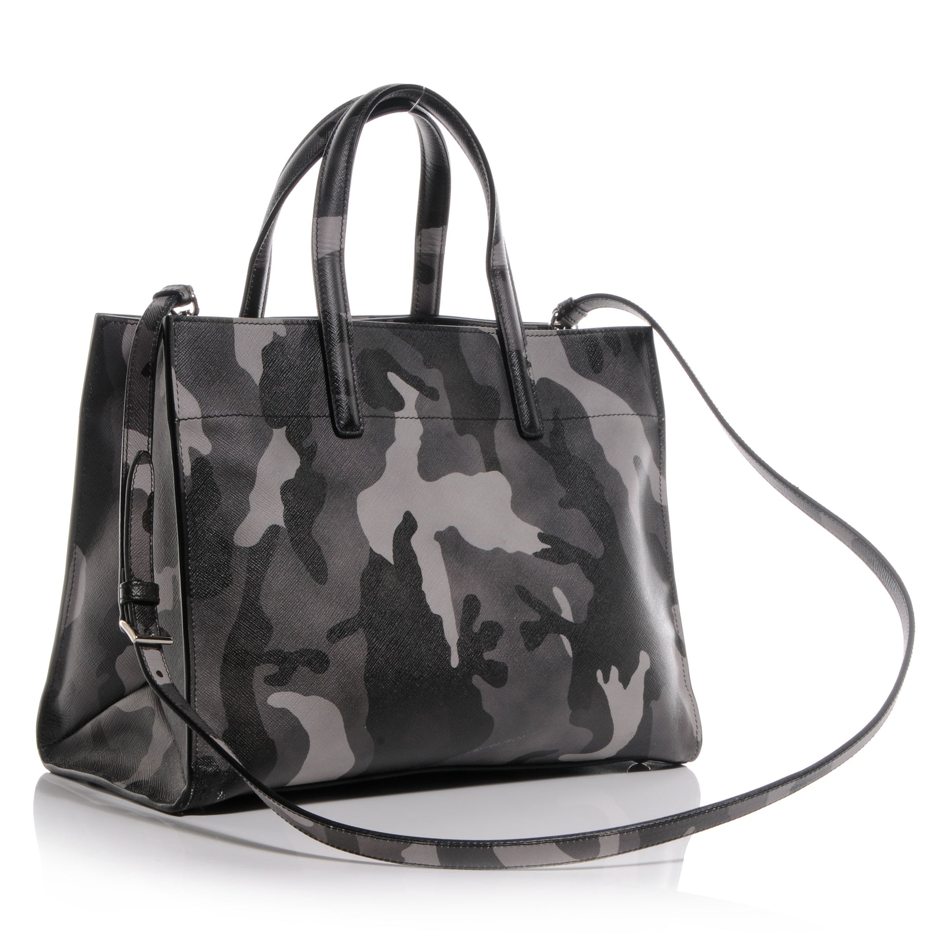 Prada Saffiano Soft Camouflage Print Tote Marmo Dis Camouflage 3 of 9
