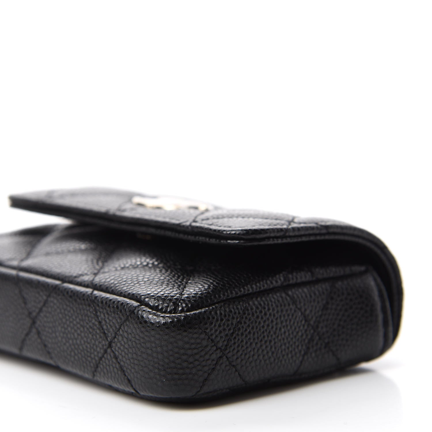 Chanel Caviar Quilted Pearl Card Holder On Chain Black 7 of 11