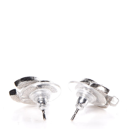 Chanel Crystal Timeless CC Earrings Silver 3 of 5