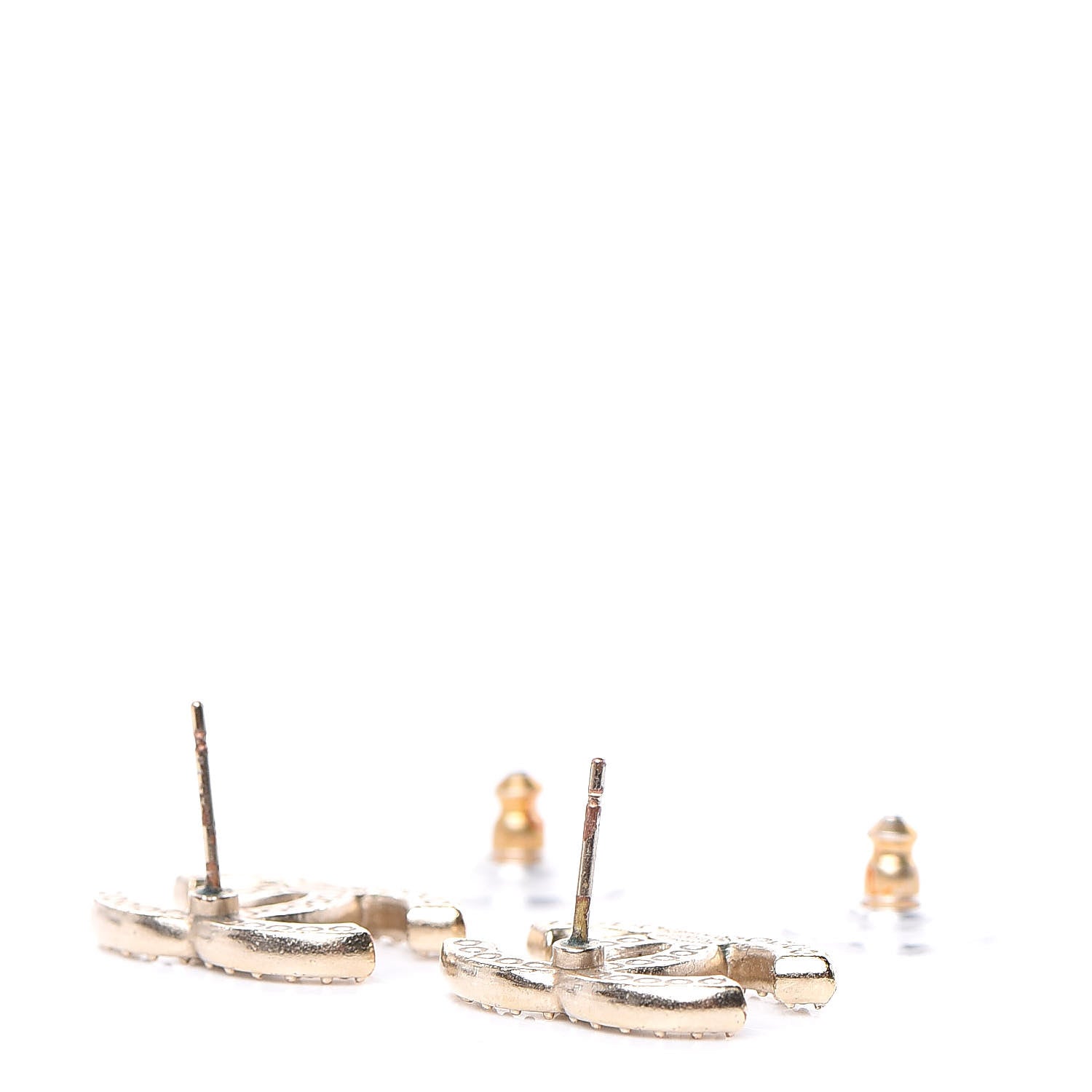 Chanel Crystal CC Earrings Gold 4 of 5