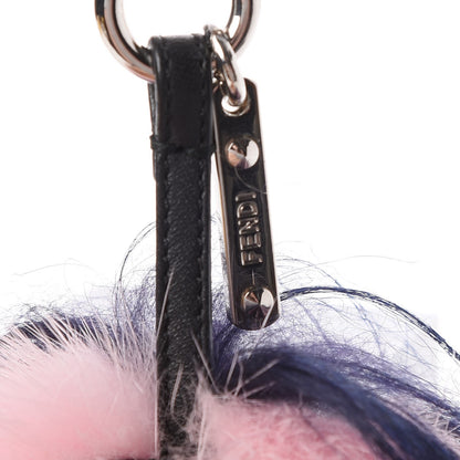 Fendi Mink Goat Fur QuTweet Bag Bug Charm Marshmallow Black 4 of 6