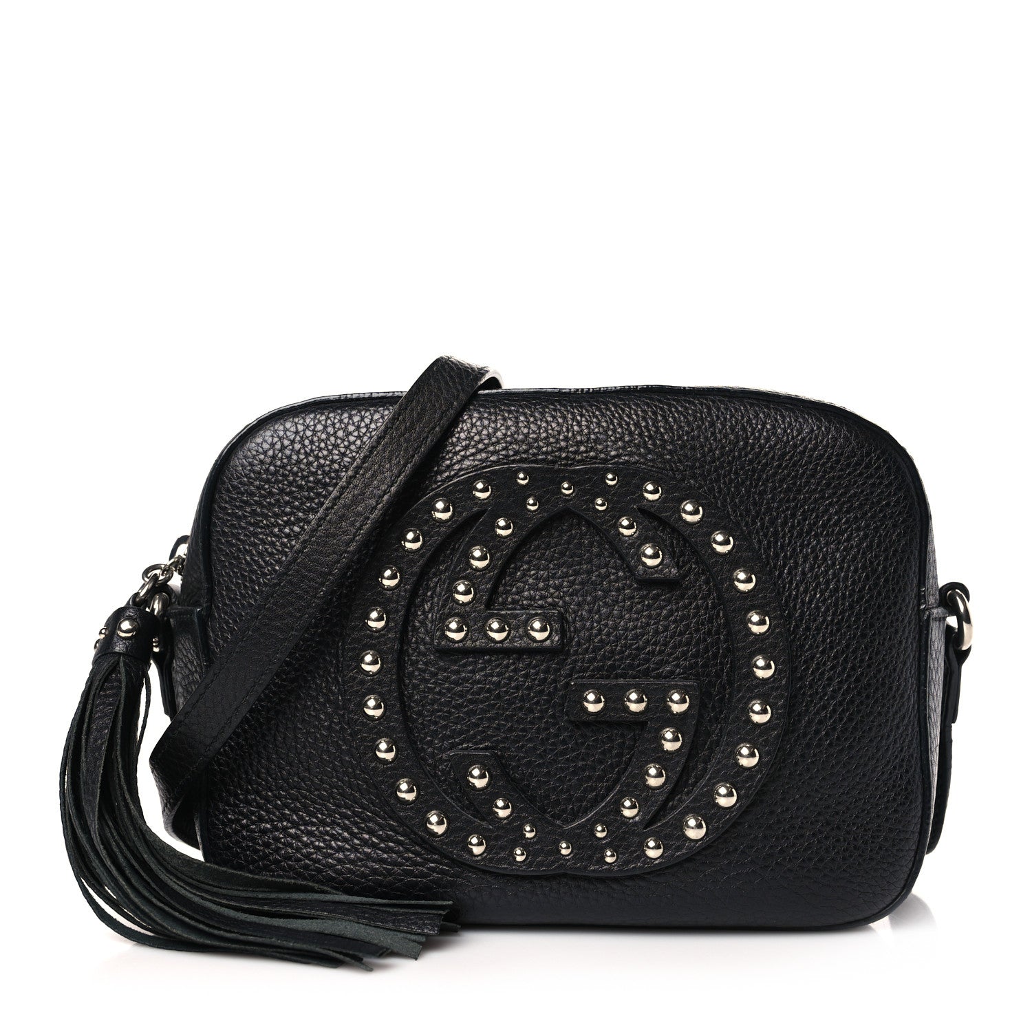 Gucci Pebbled Calfskin Studded Small Soho Disco Bag Black 1 of 10